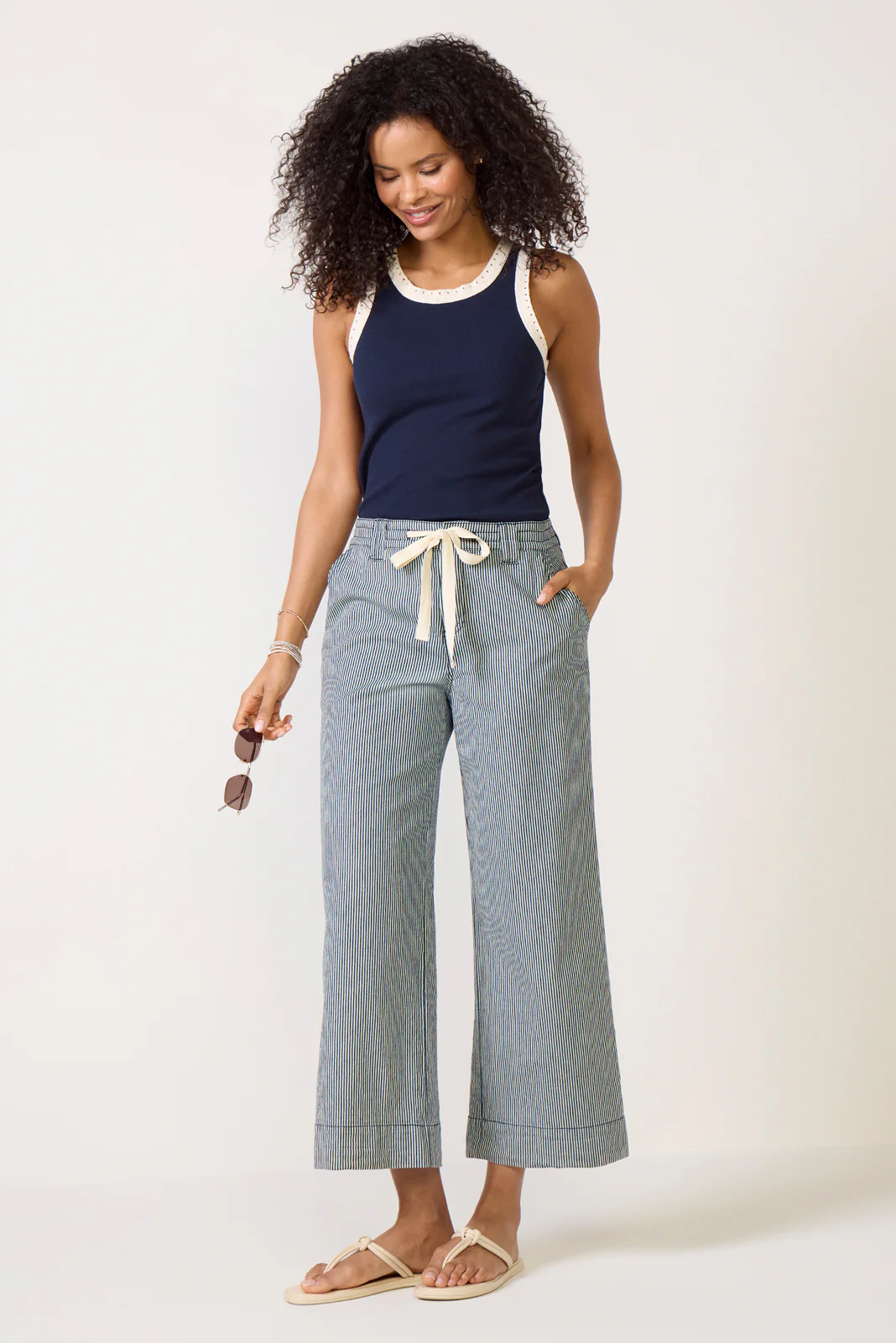 Lily Stripe Cropped Pant