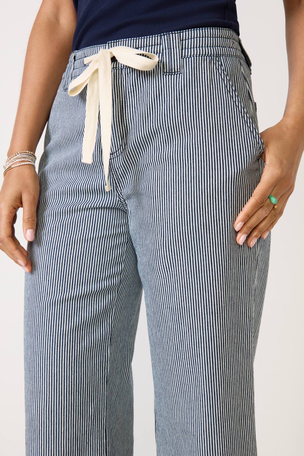 Lily Stripe Cropped Pant - Image 2