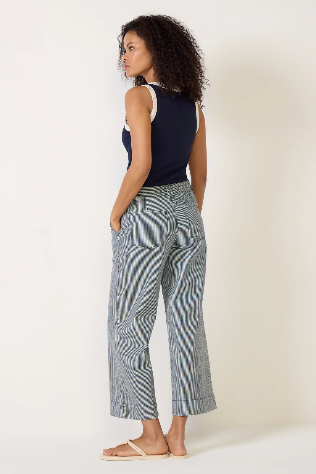 Lily Stripe Cropped Pant - Image 4