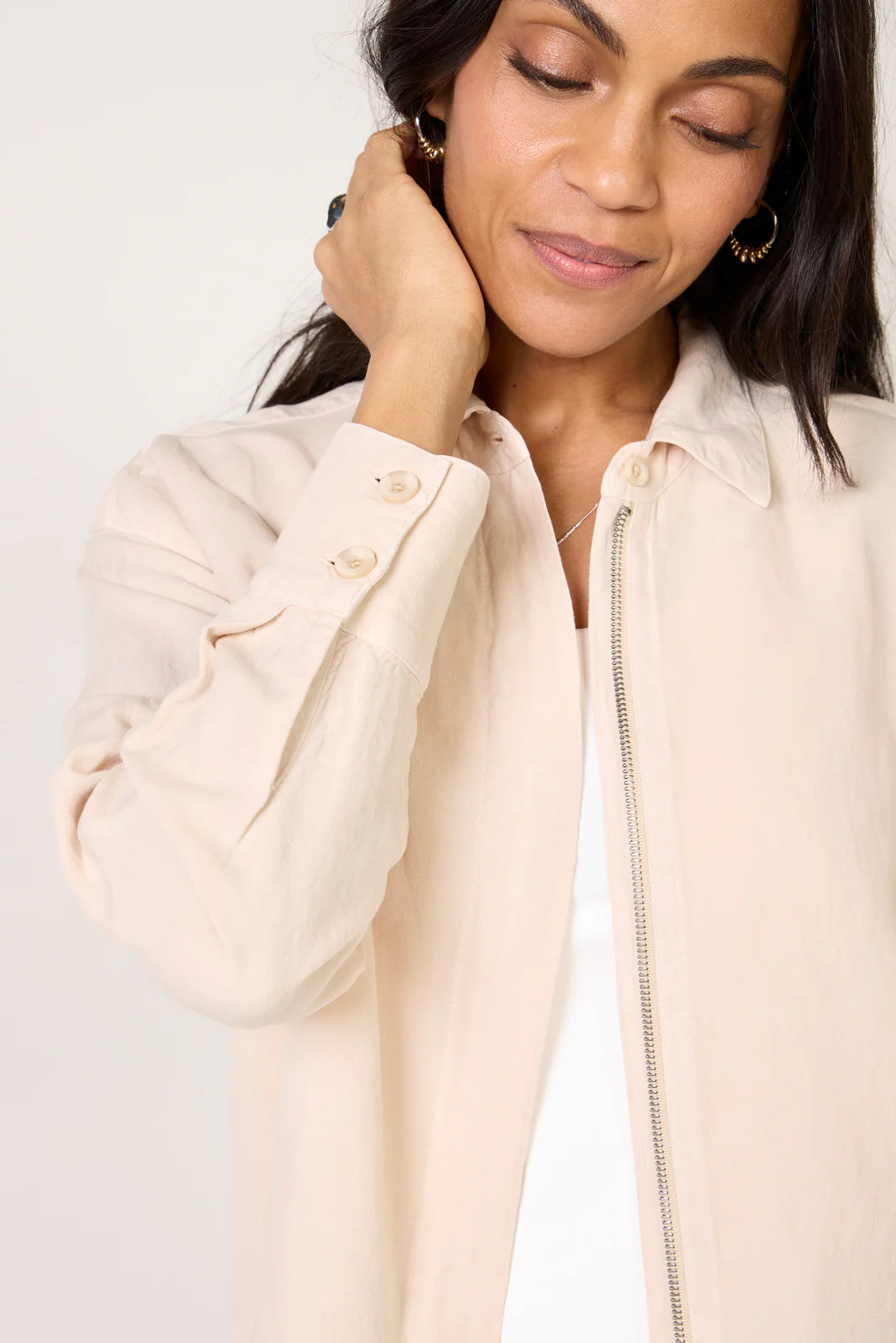Linen Zip Up Shirt - Image 3