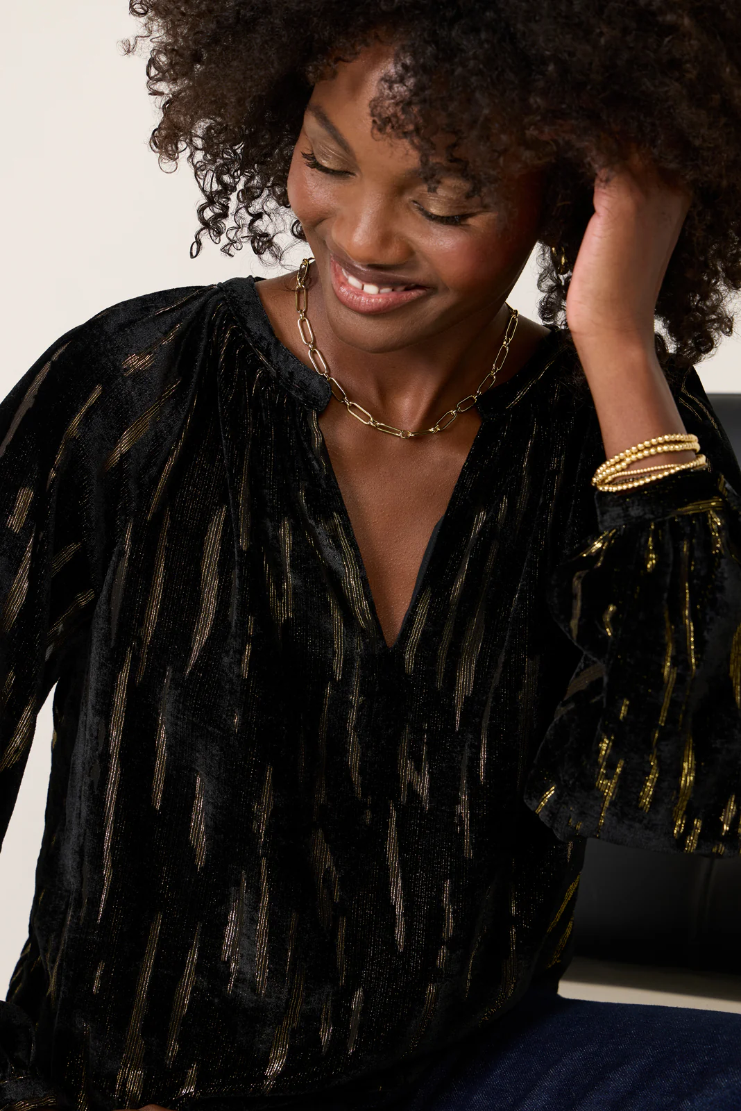 Lucy Velvet Burnout Blouse - Image 3