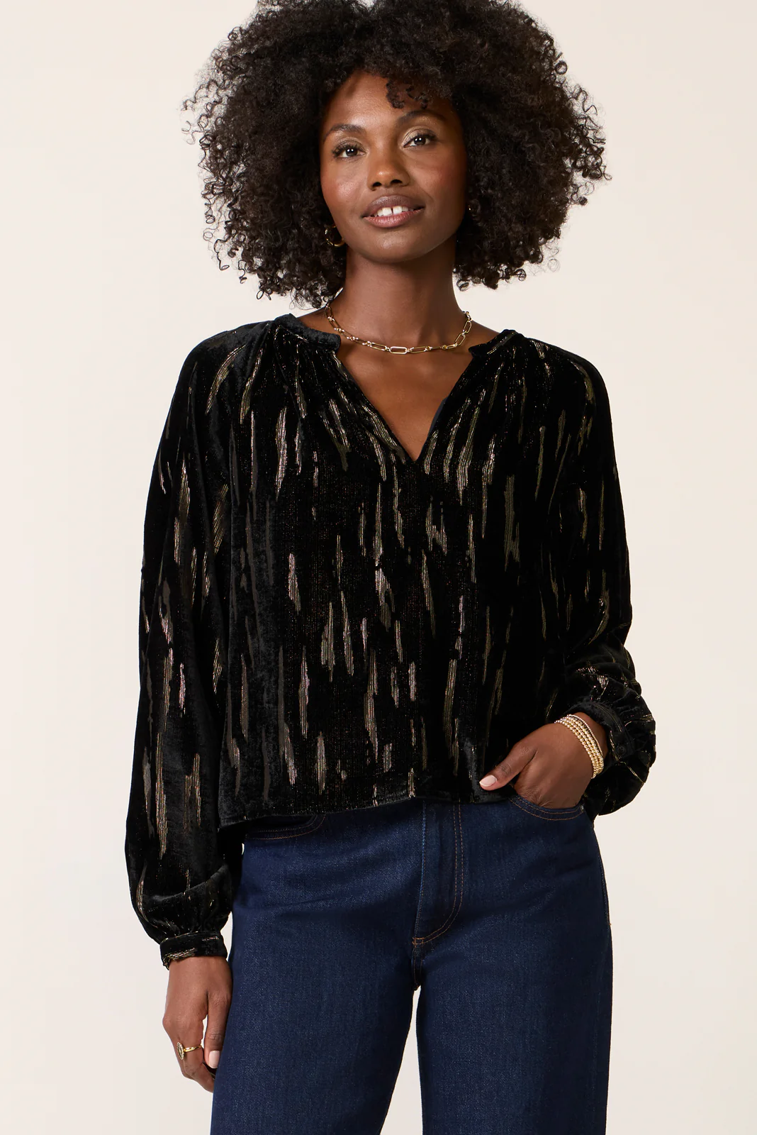 Lucy Velvet Burnout Blouse - Image 5