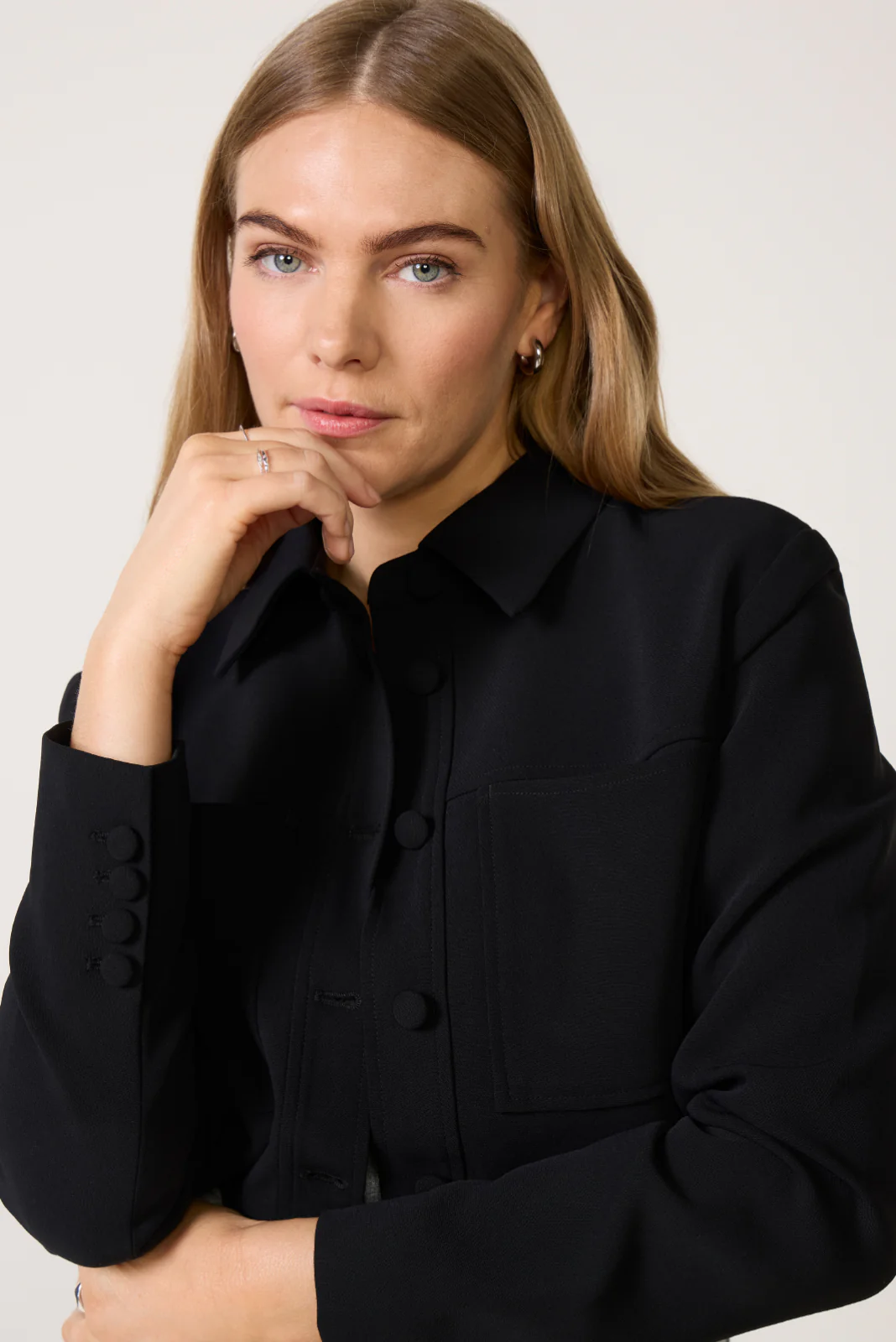 Luxe Suiting Cropped Jacket - Image 3