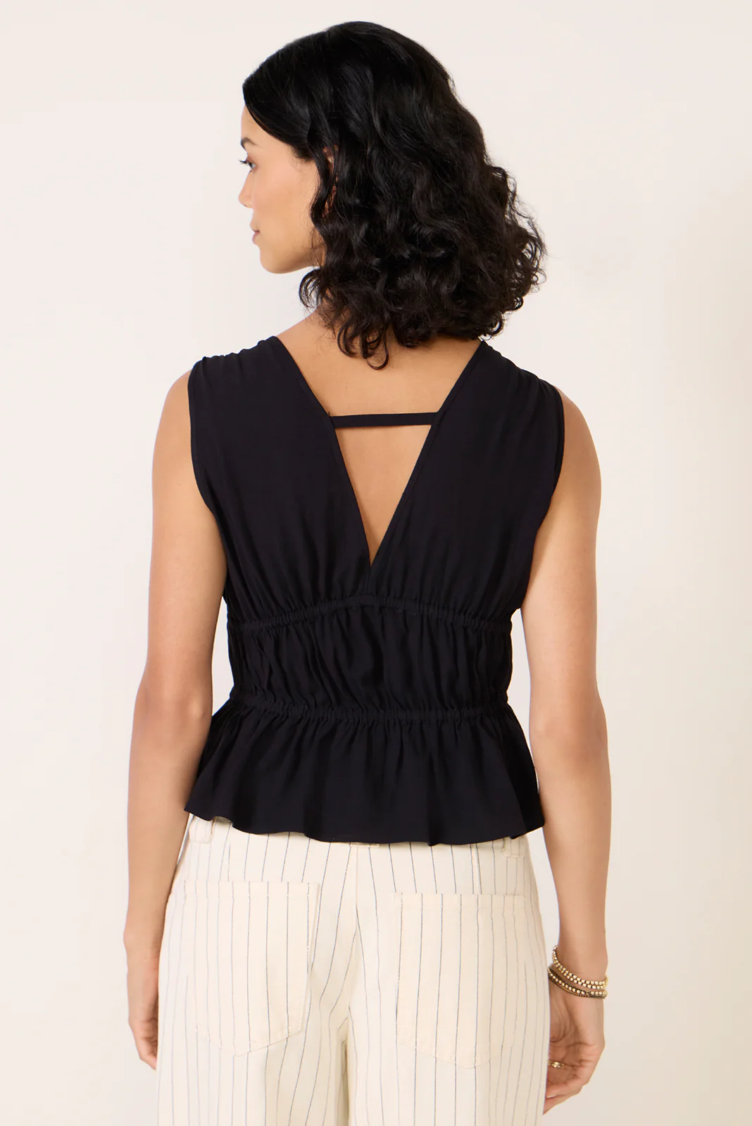 Lydia Tie Front Linen Tank - Image 4