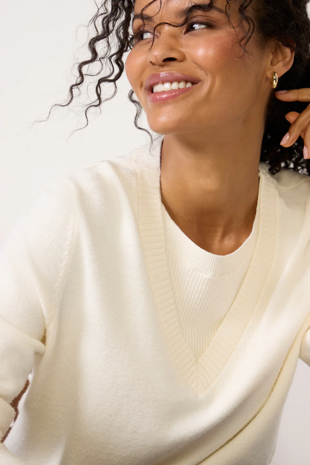 Maeve Mixed Rib TwoFer Sweater - Image 3