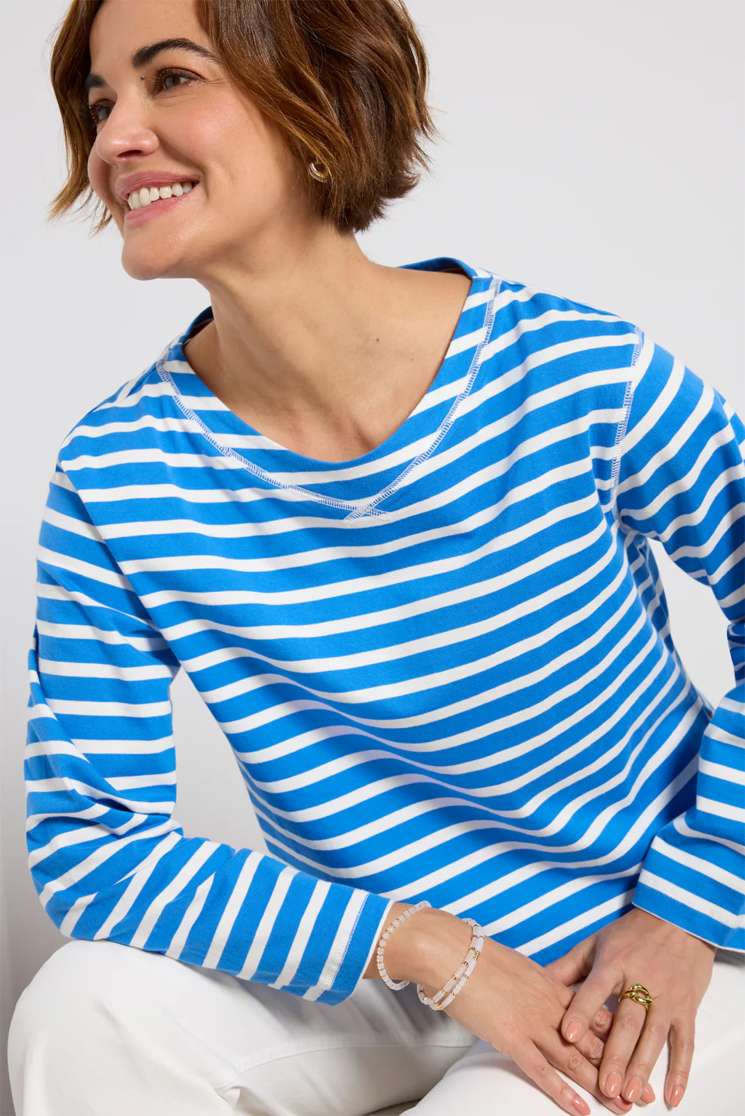 Marsielle Striped Boatneck Tee - Image 5