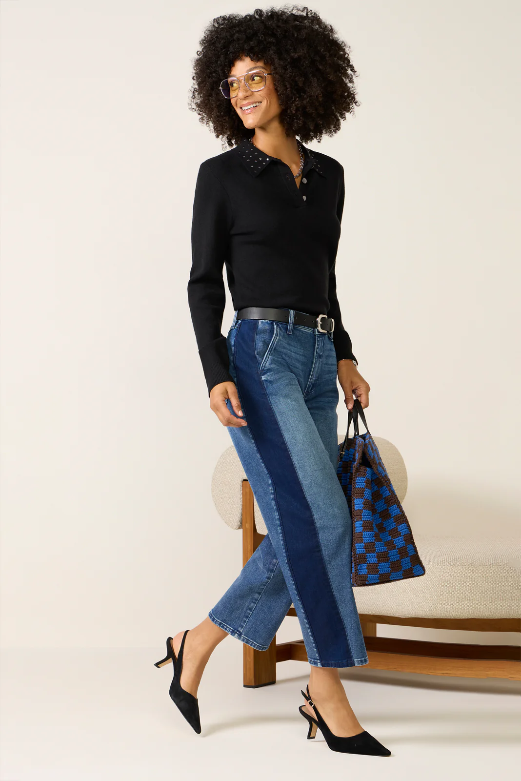 Matty Studded Collar Polo Sweater - Image 6
