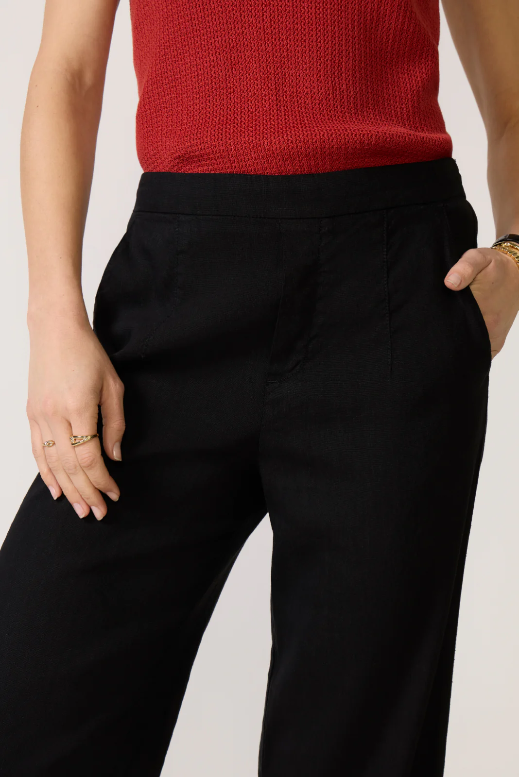 Maya Wide Leg Linen Ankle Pant - Image 2
