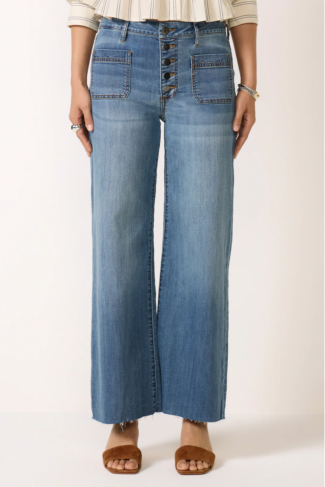 Meg Wide Leg W/ Buttons - Image 5