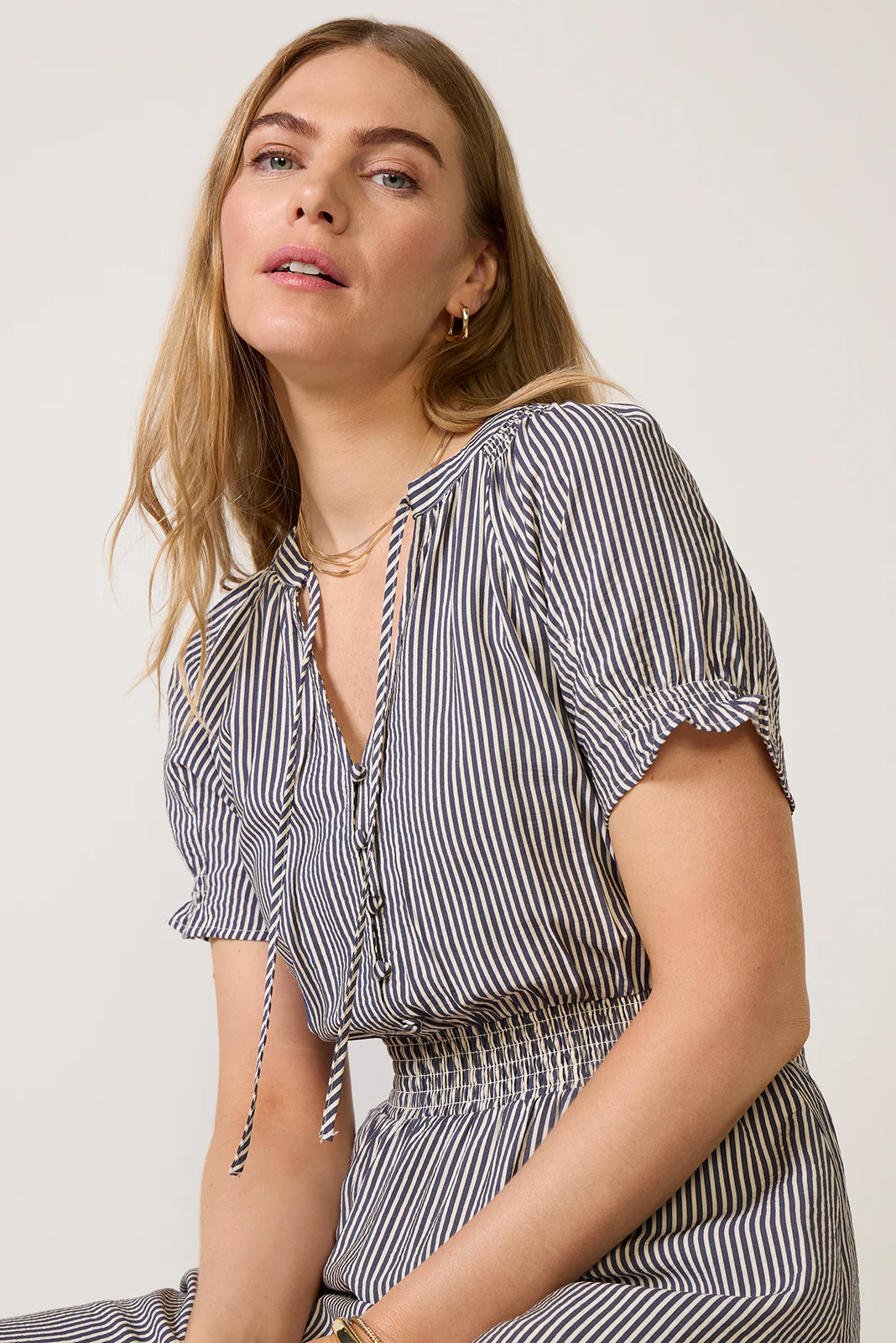 Mina Stripe Midi Dress - Image 2