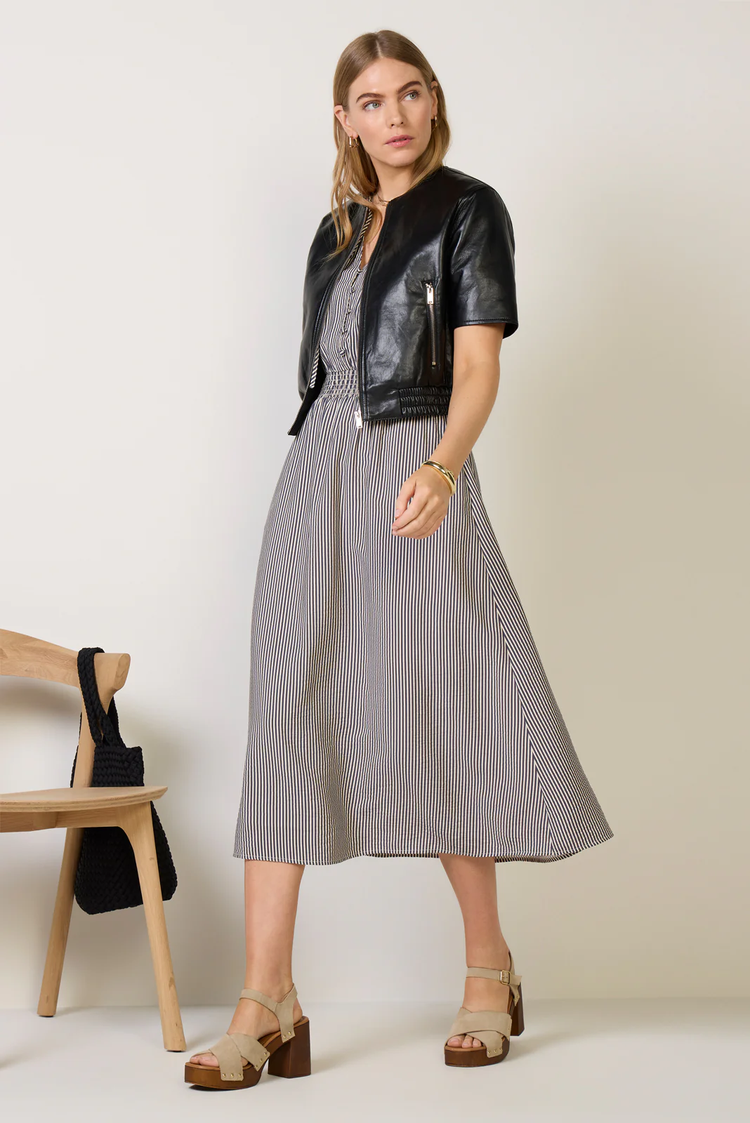 Mina Stripe Midi Dress - Image 5