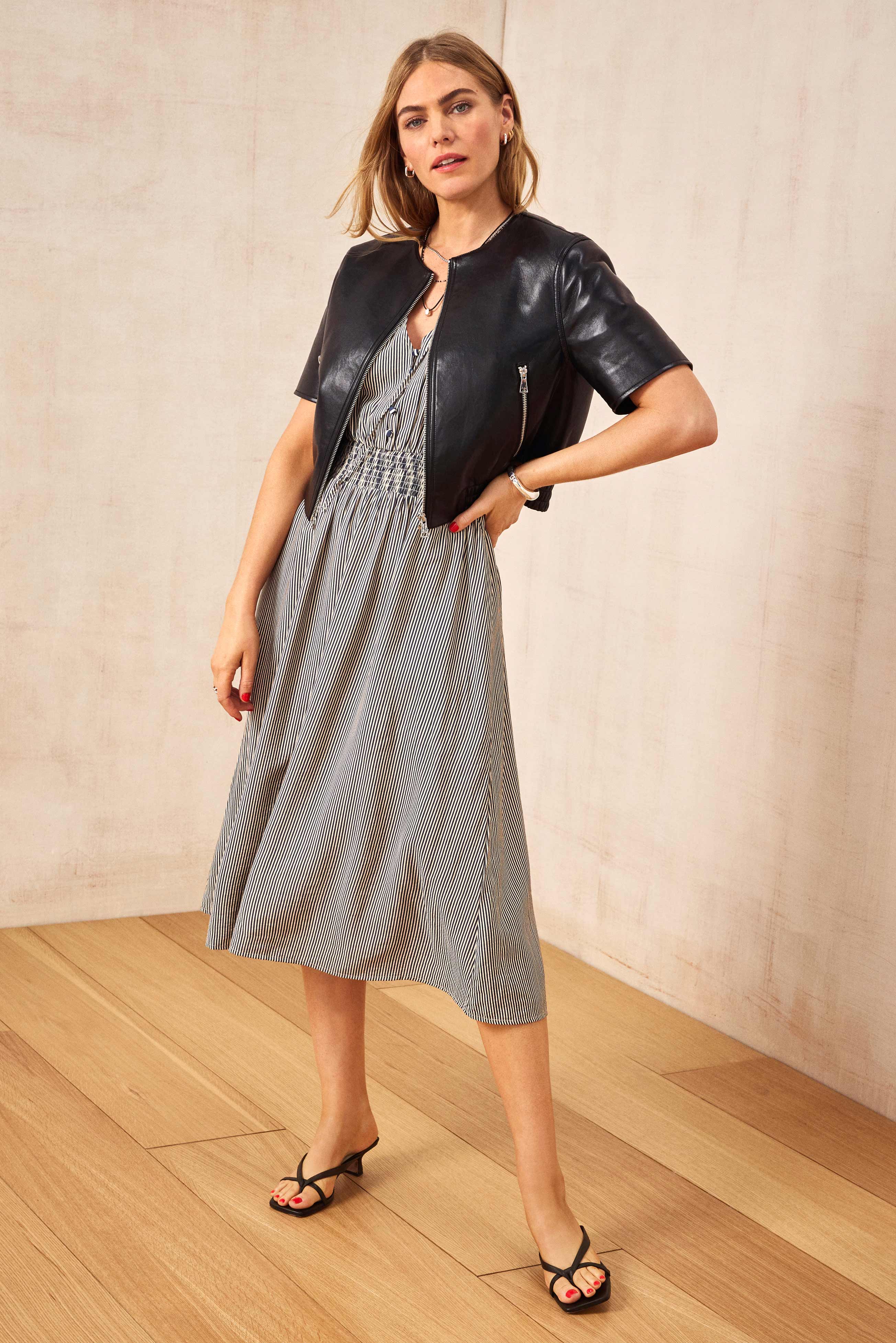 Mina Stripe Midi Dress - Image 8
