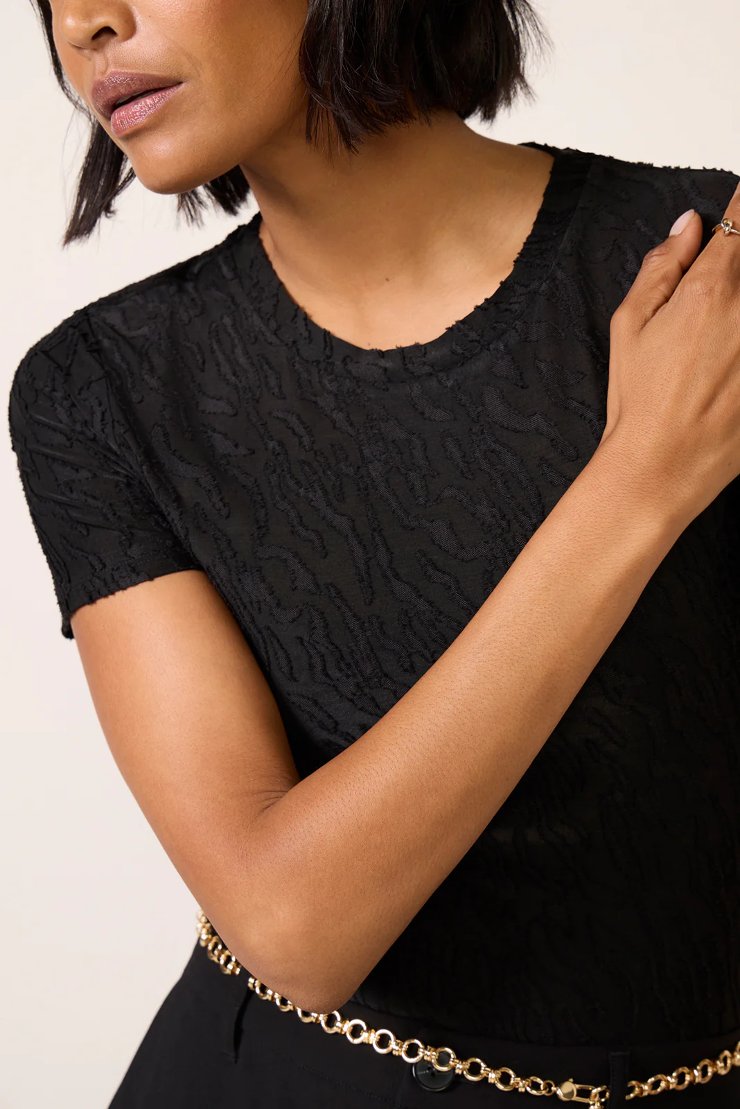 Mitchie Burnout Short Sleeve Top - Image 3