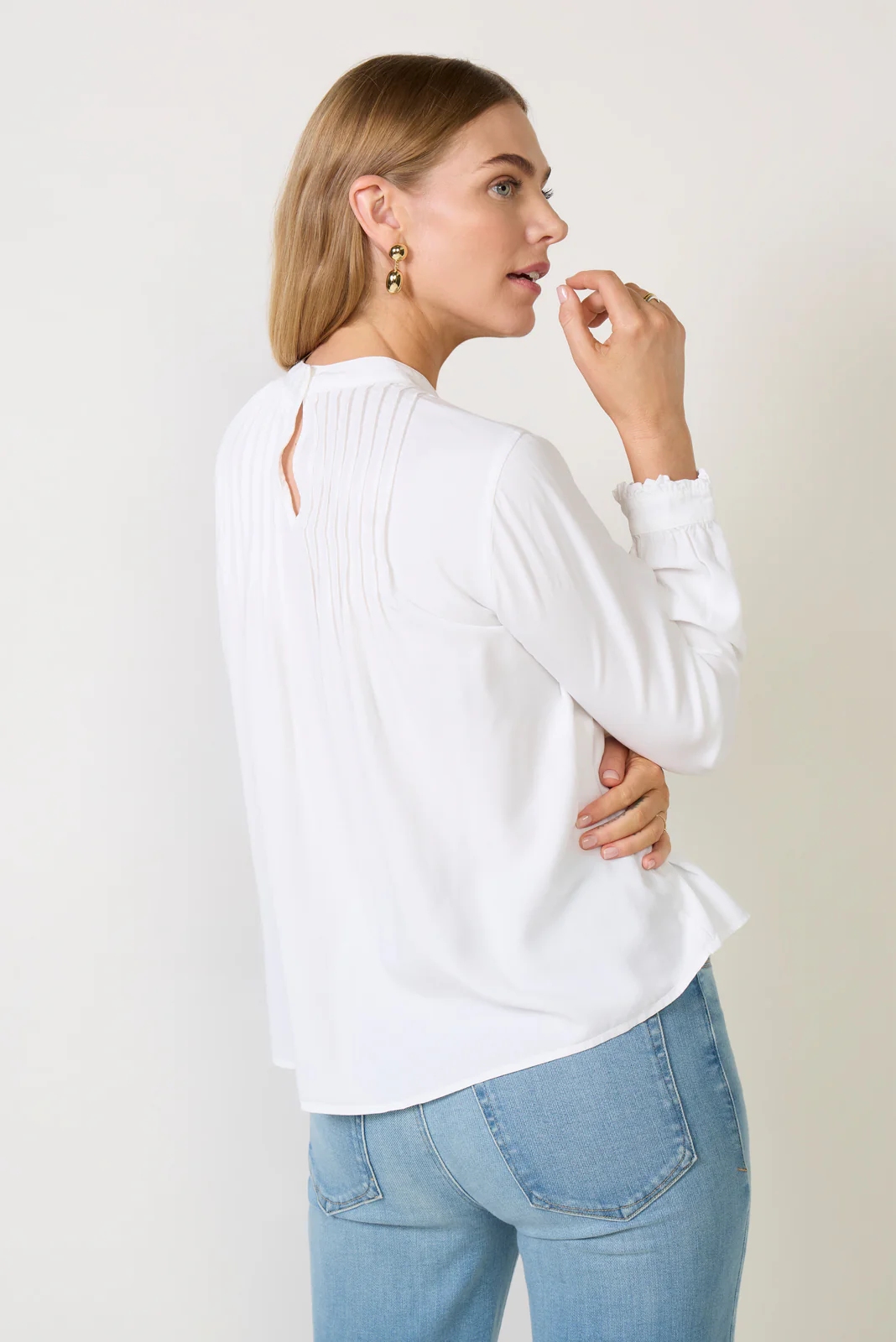 Mockneck Pintuck Blouse - Image 4