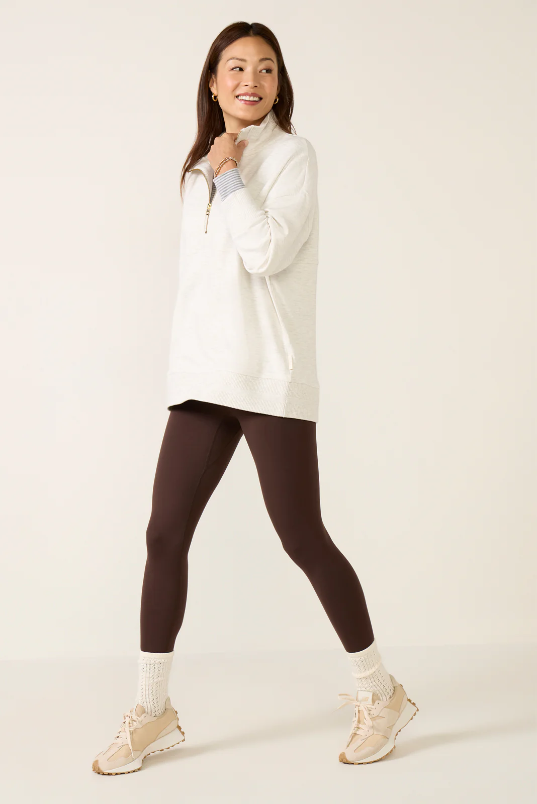 Molly Half Zip Longline Sweat - Image 2