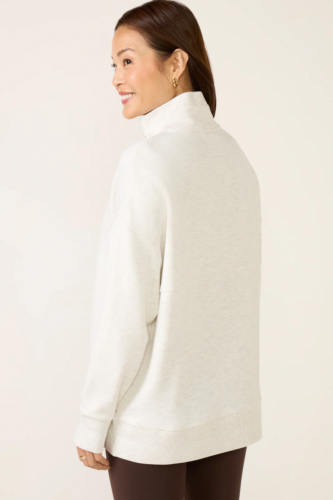Molly Half Zip Longline Sweat - Image 4