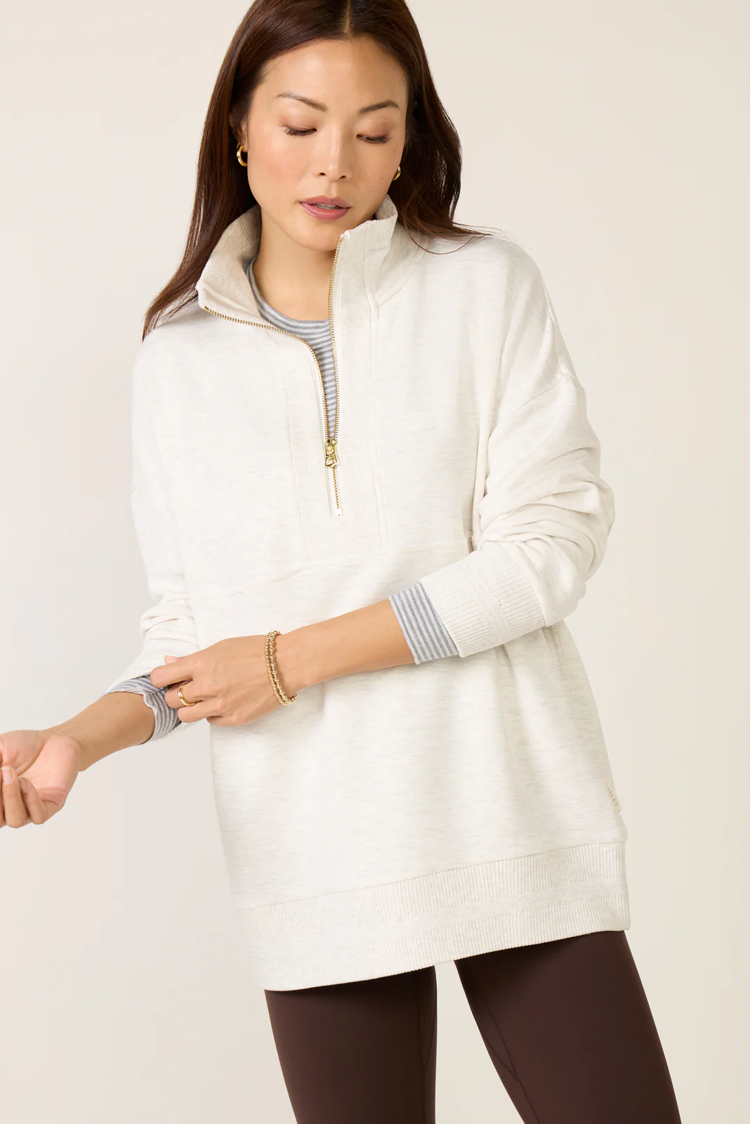 Molly Half Zip Longline Sweat - Image 5