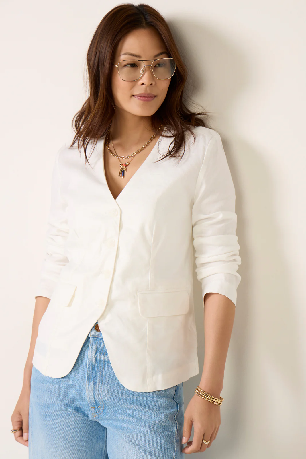 Mya Stretch Linen Blazer - Image 3