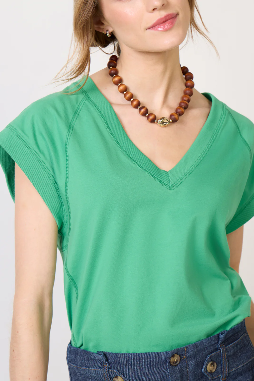 Nora V Neck Muscle Tee - Image 3