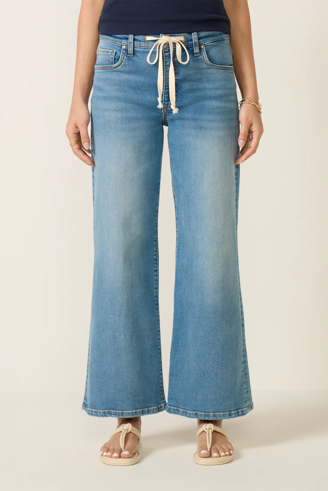 Petite Maya Drawstring Wide Leg Jean - Image 5