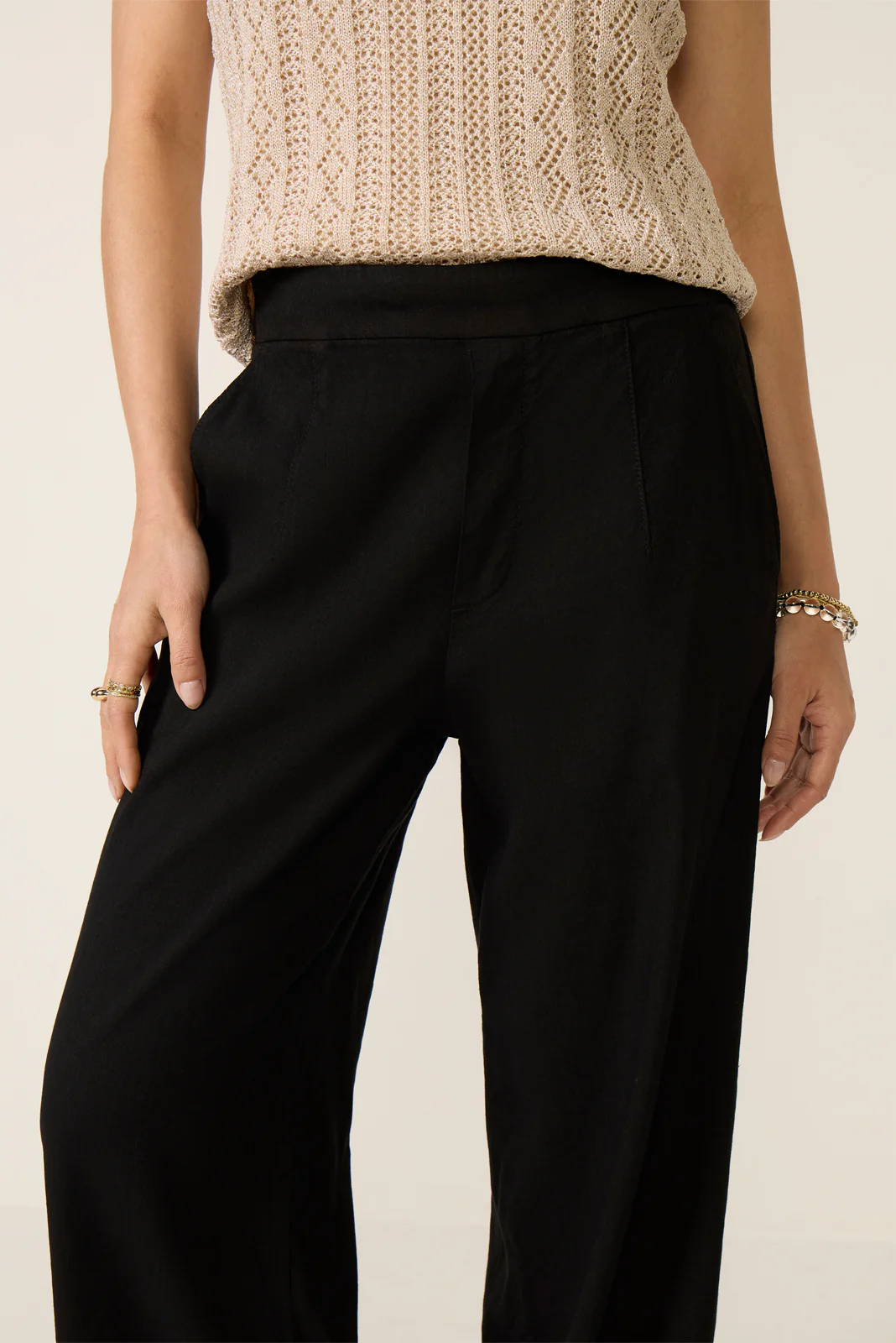 Petite Maya Wide Leg Linen Ankle Pant - Image 2