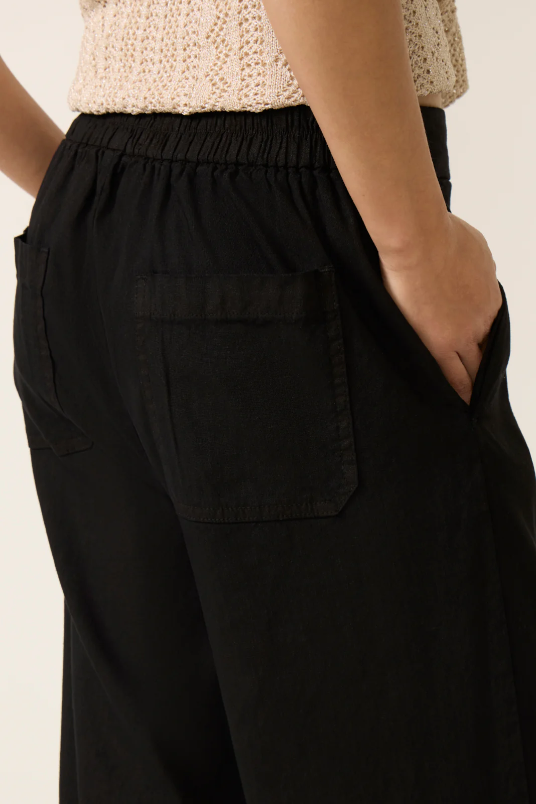 Petite Maya Wide Leg Linen Ankle Pant - Image 3