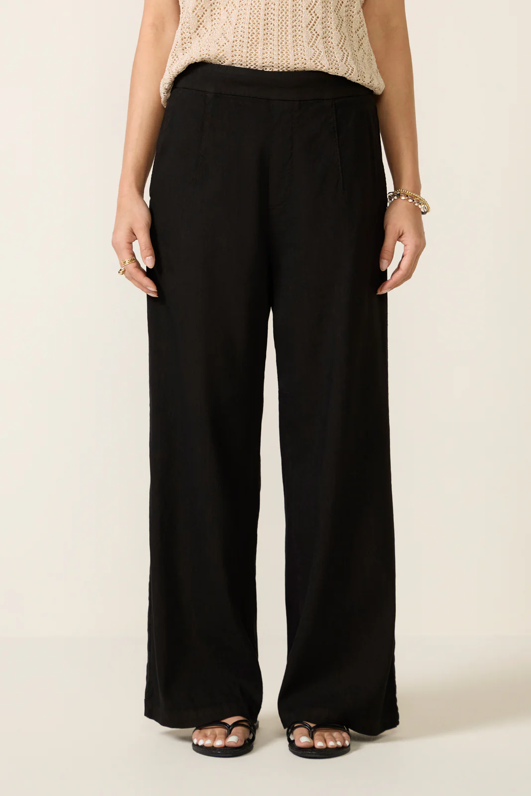 Petite Maya Wide Leg Linen Ankle Pant - Image 5