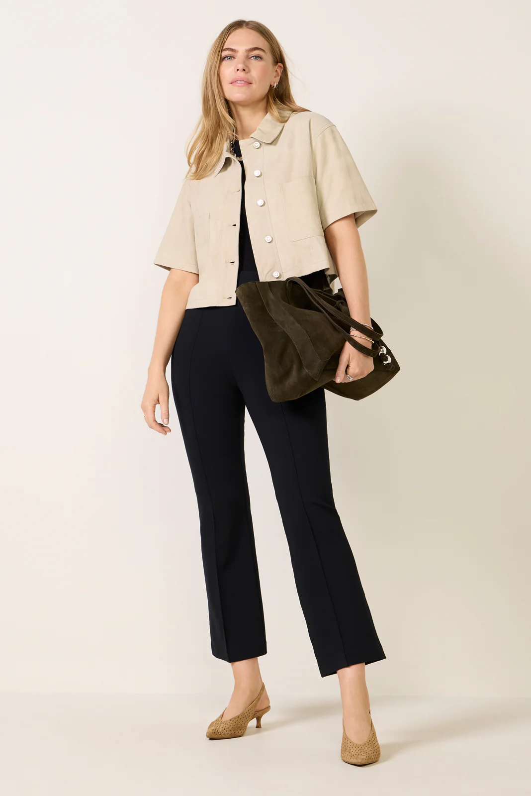 Pintuck Kick Flare Ponte - Image 5