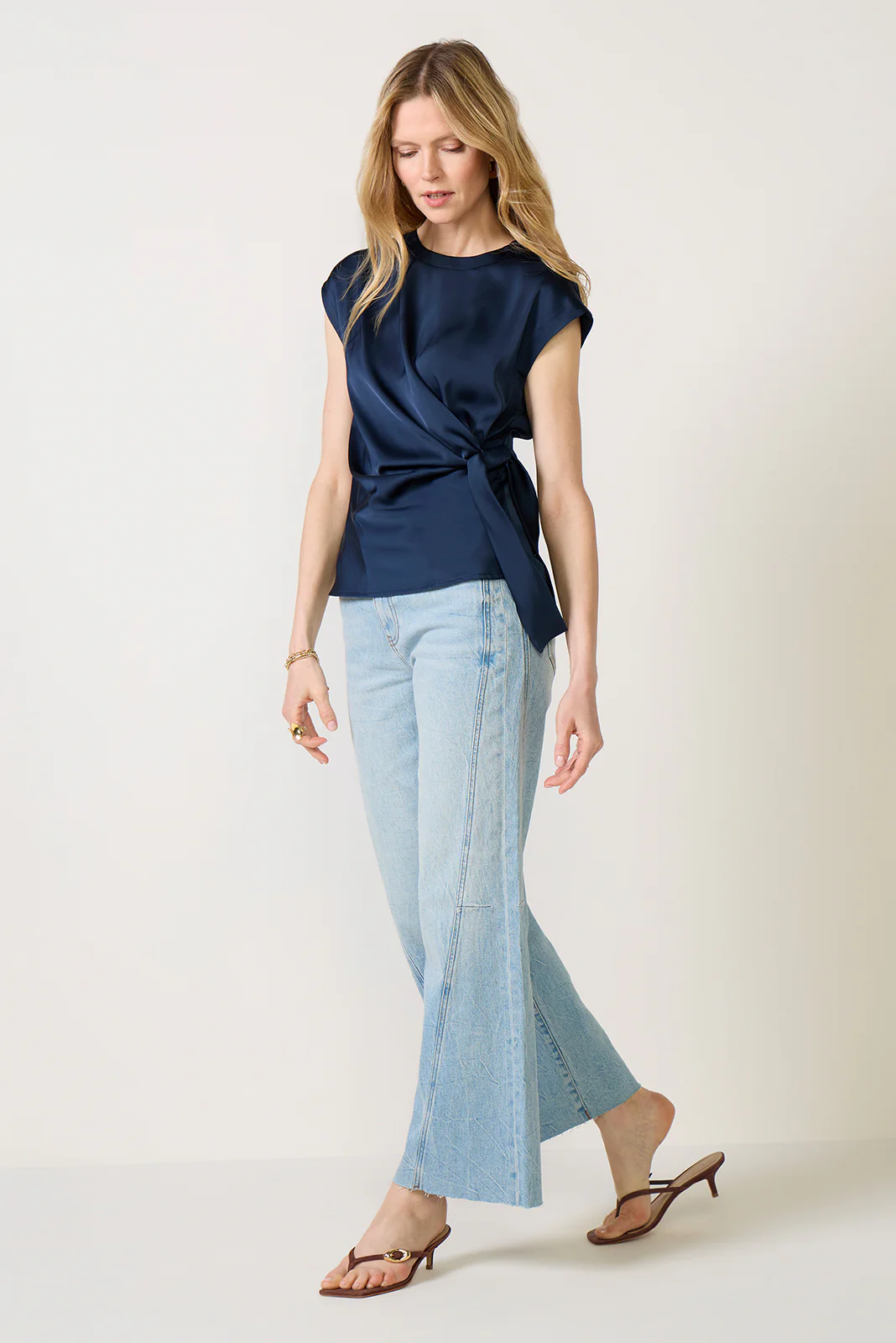 Pippa Side Tie Satin Top - Image 2