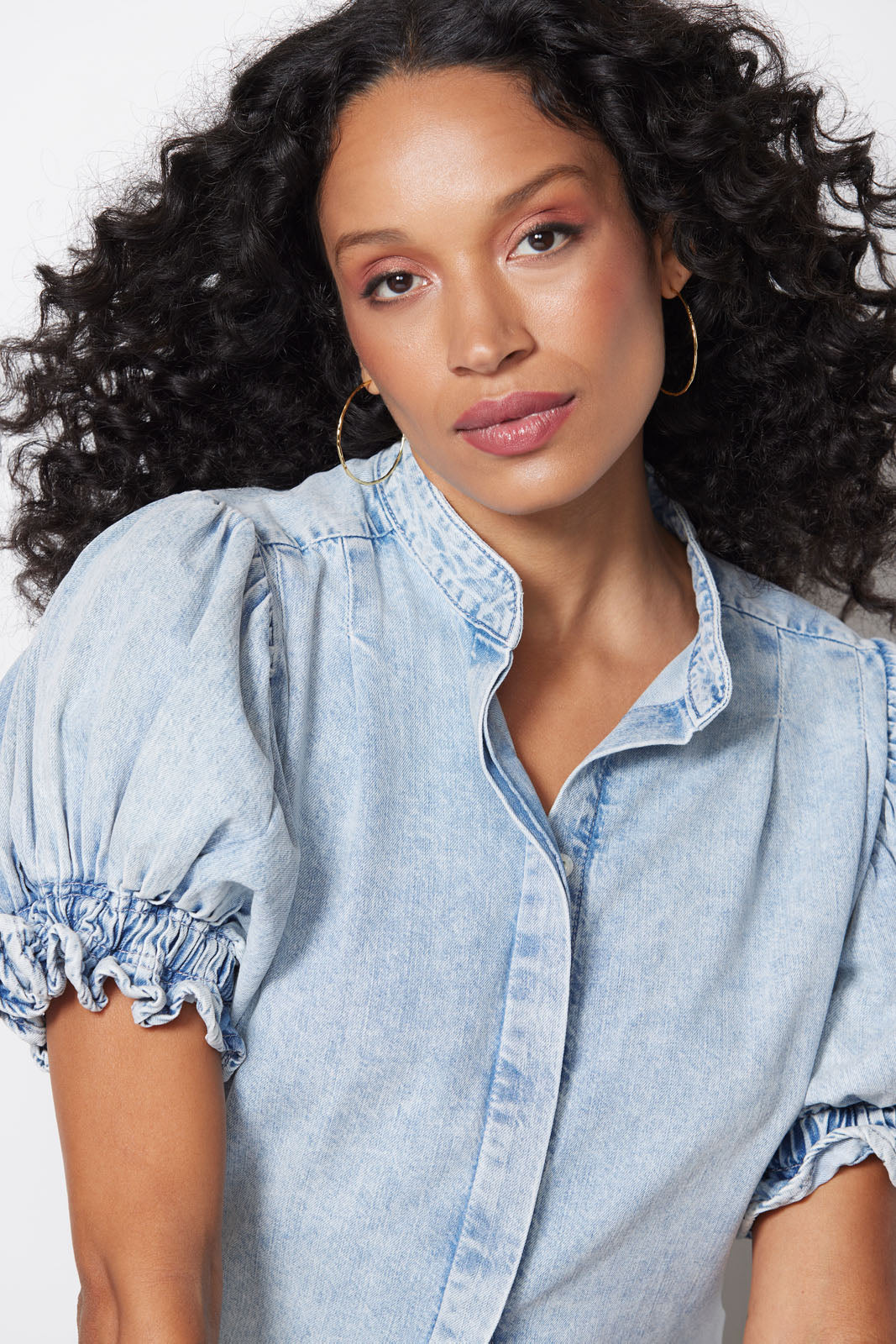 Pleated Puff Sleeve Top - Image 2
