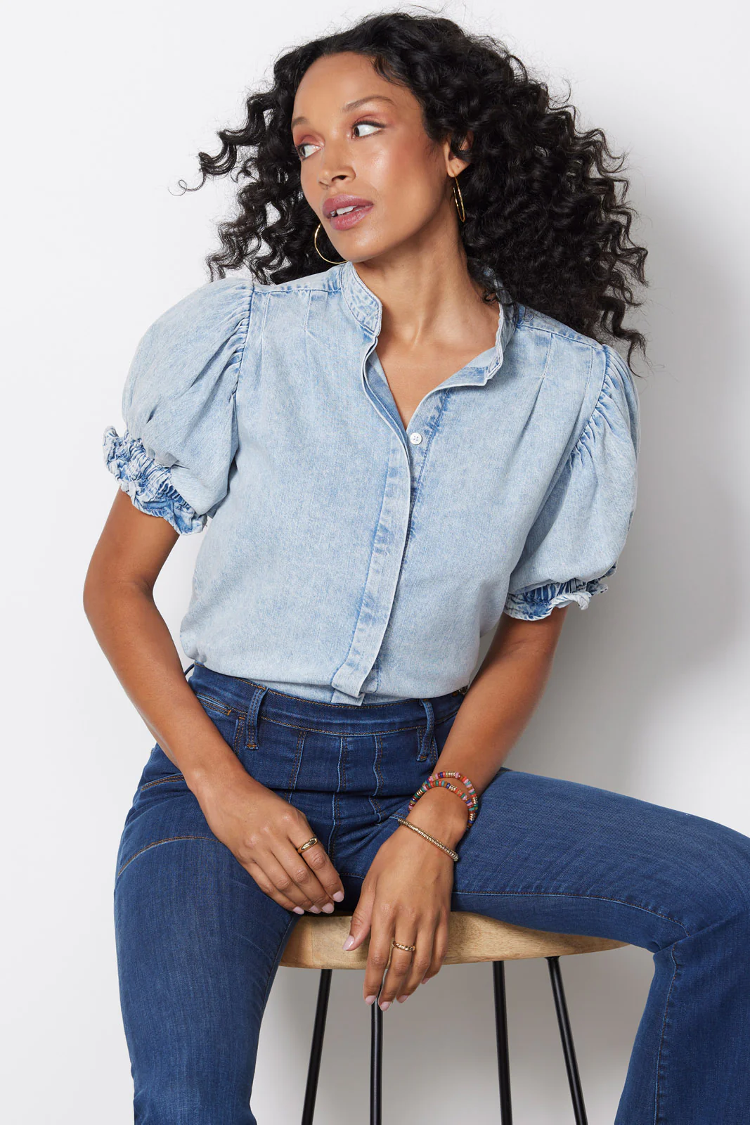 Pleated Puff Sleeve Top - Image 5