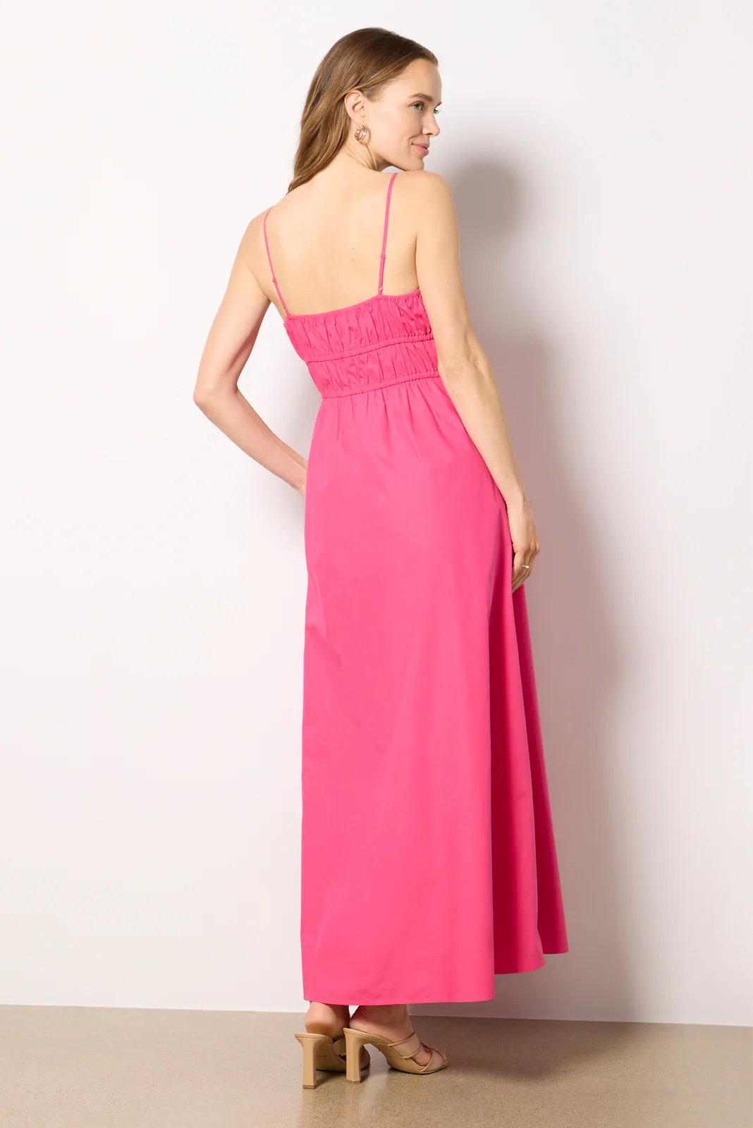 Poplin Ruched Maxi Dress - Image 4