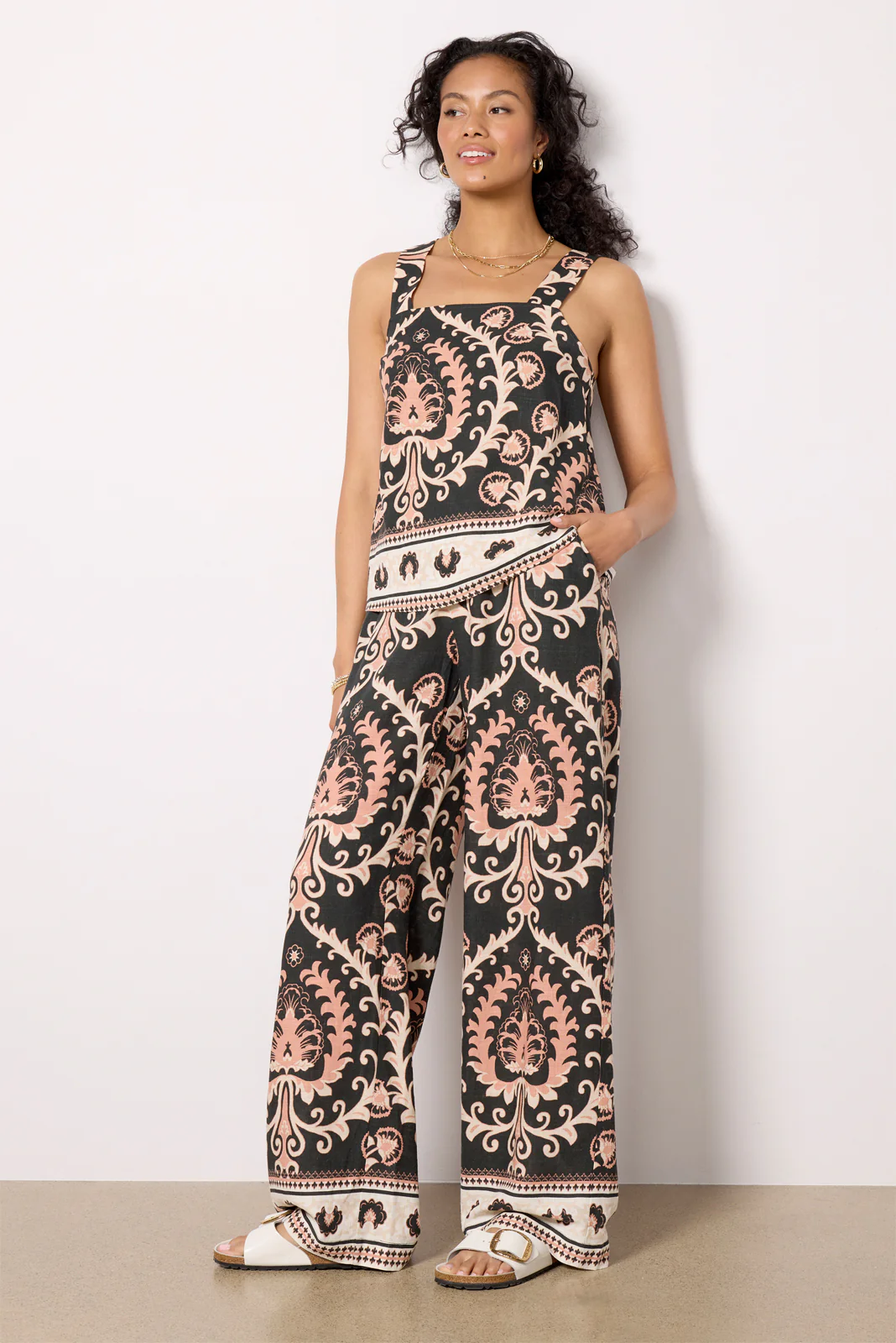 Printed Button Back Tank - Image 3