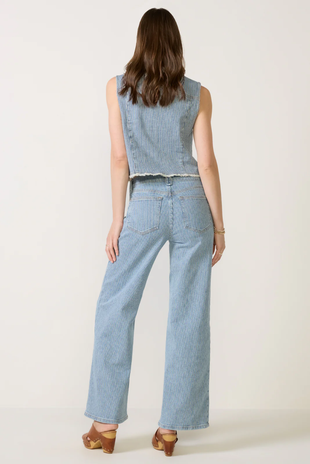 Railroad Stripe Wide Leg Jean - Image 4