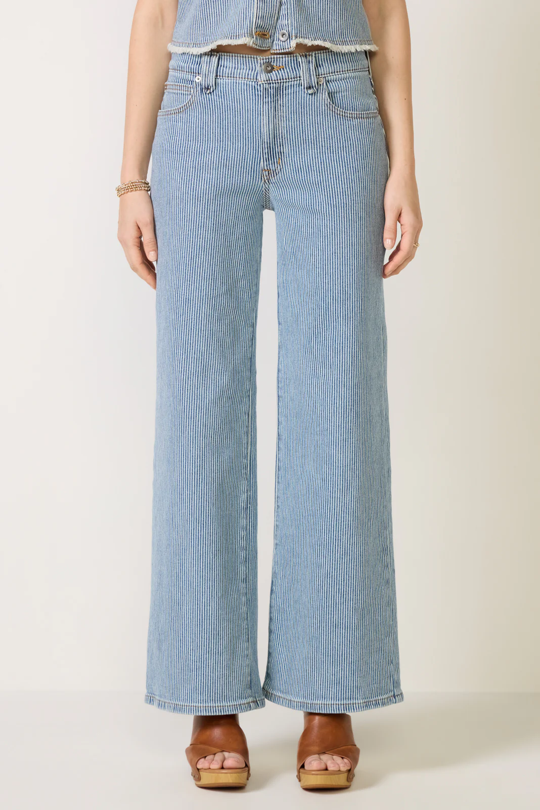 Railroad Stripe Wide Leg Jean - Image 5