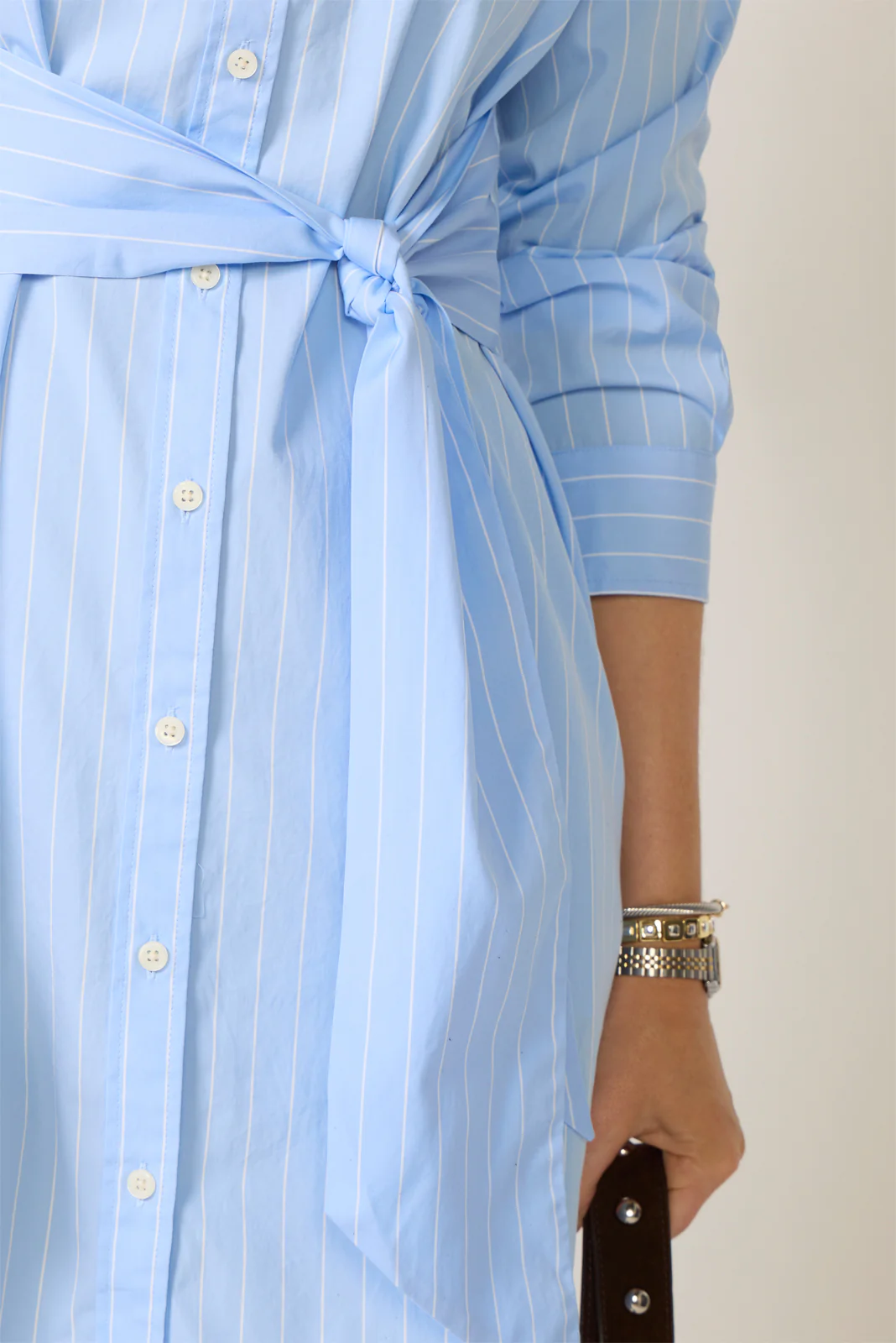 Relaxed Fit Tie Shirt Dress - Image 3