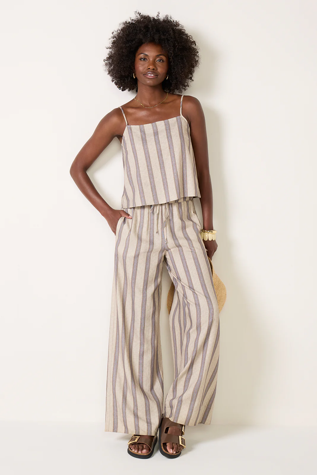 Ria Linen Stripe Cami - Image 2