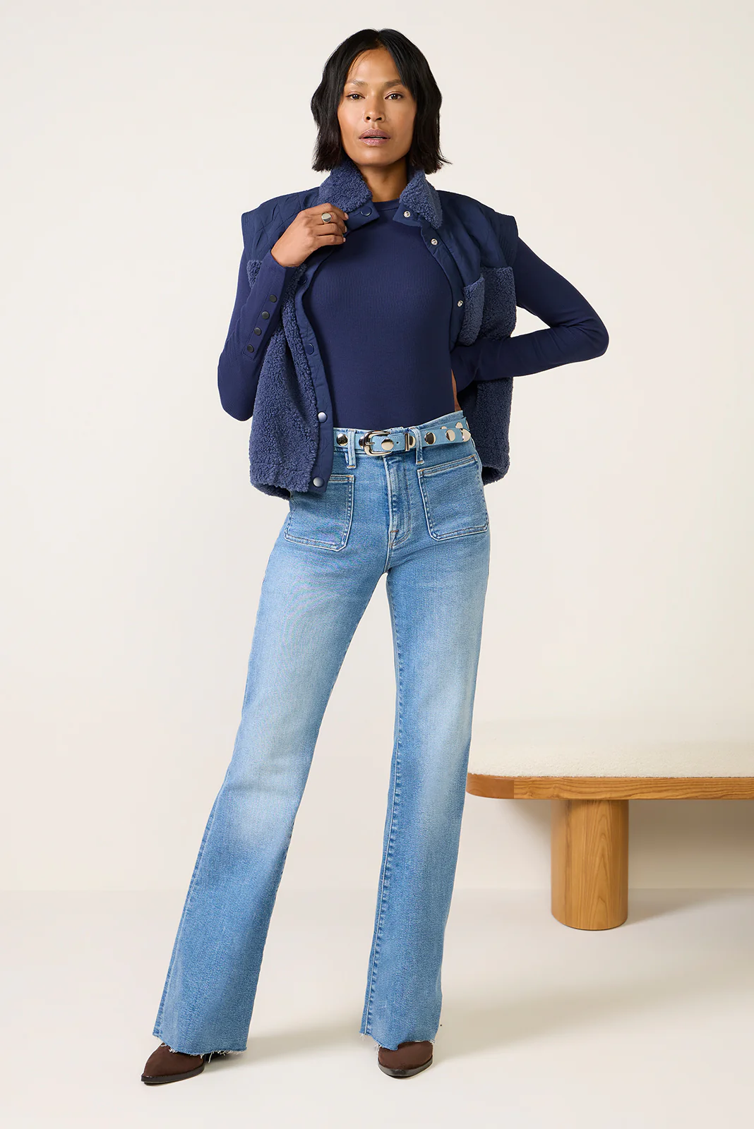 Rilo Ribbed Snap Long Sleeve Top - Image 3