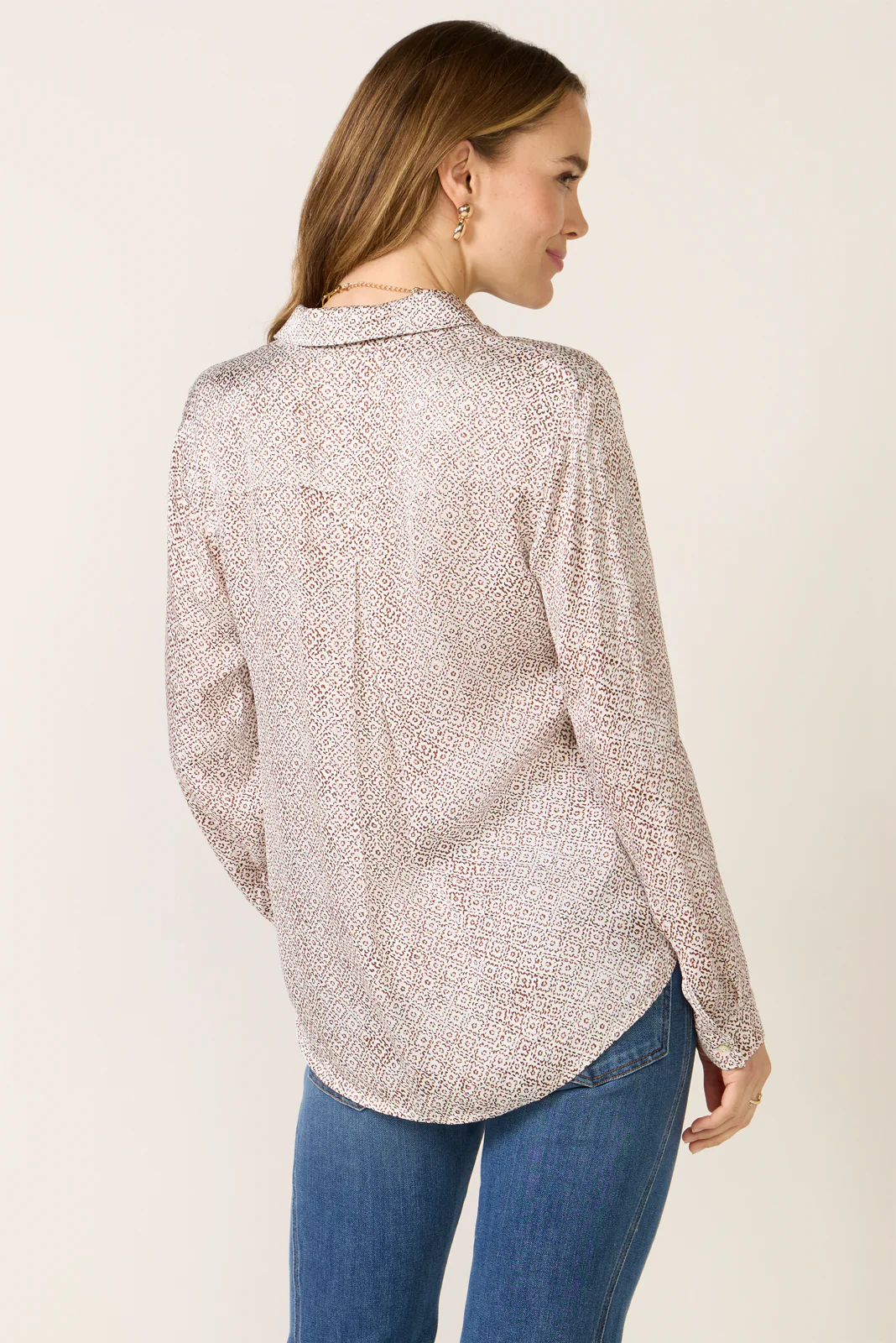 Satin Button Down Shirt - Image 4