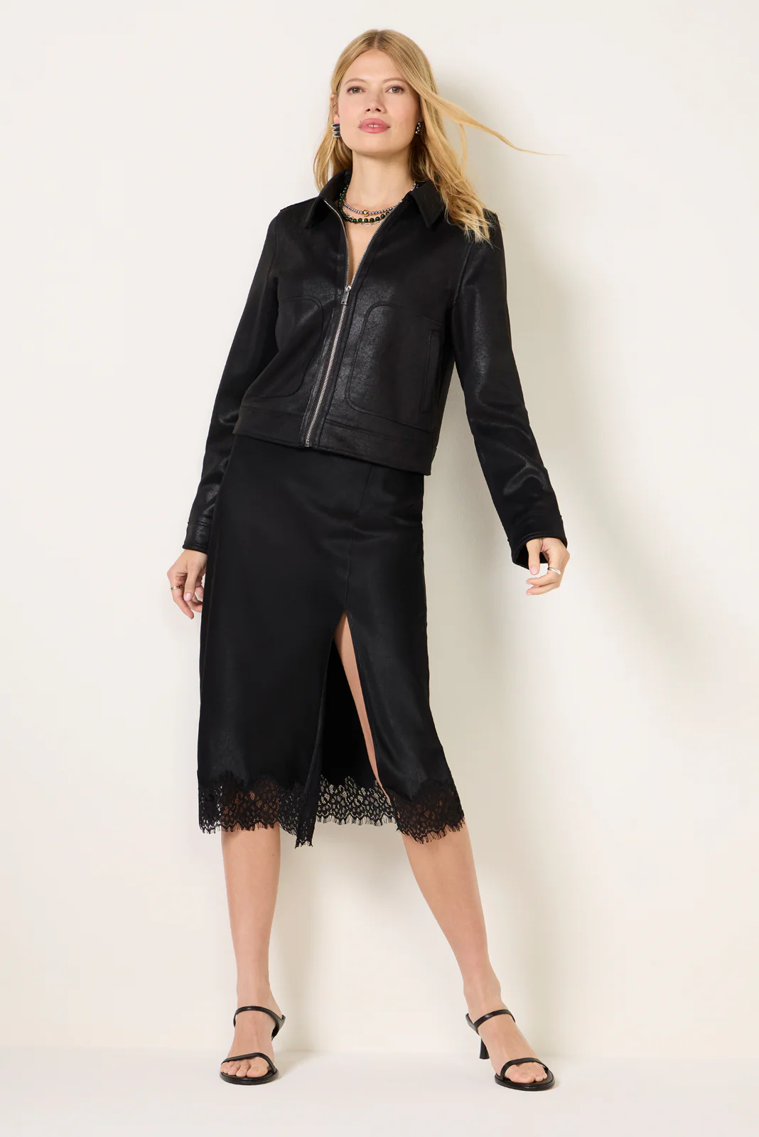 Satin Skirt w Lace - Image 3