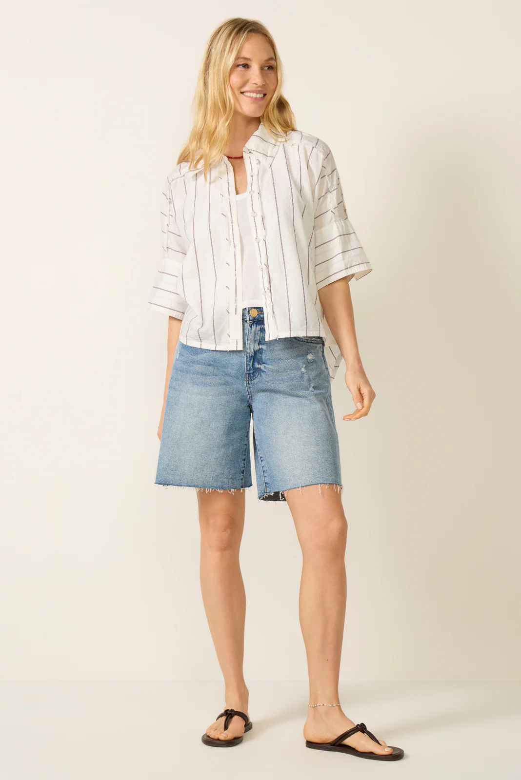 Seaside Cotton Stripe Shirt - Image 2
