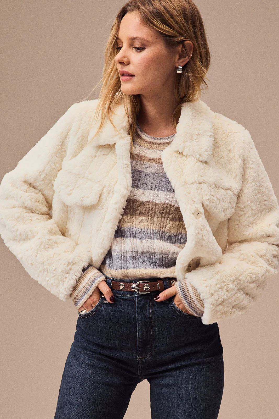 Serene Fur Trucker Jacket - Image 2