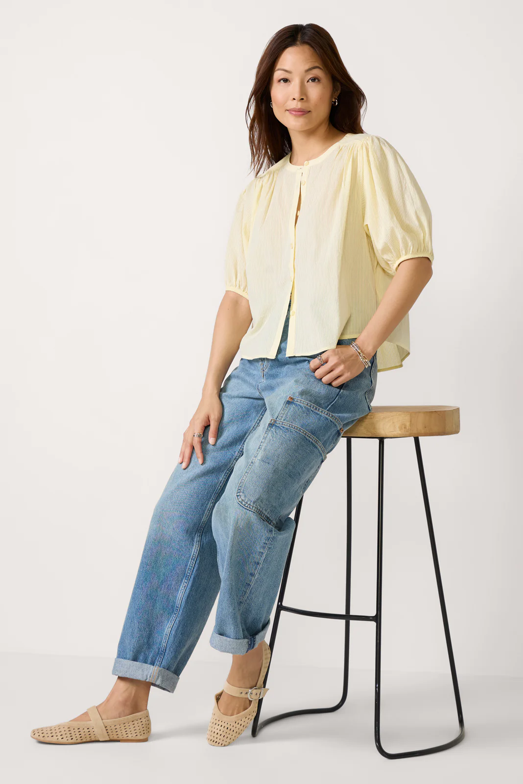Short Sleeve Button Down Top - Image 2