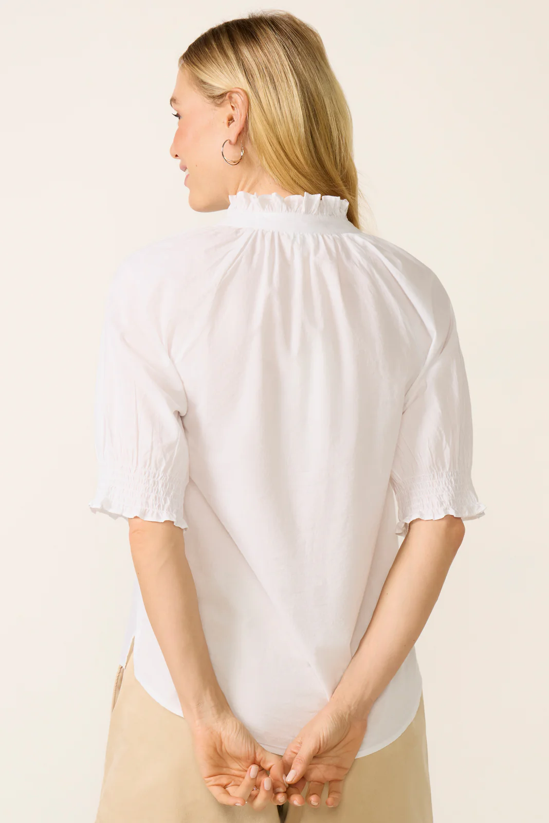 Short Sleeve Ruffle Neck Shirt - Image 4
