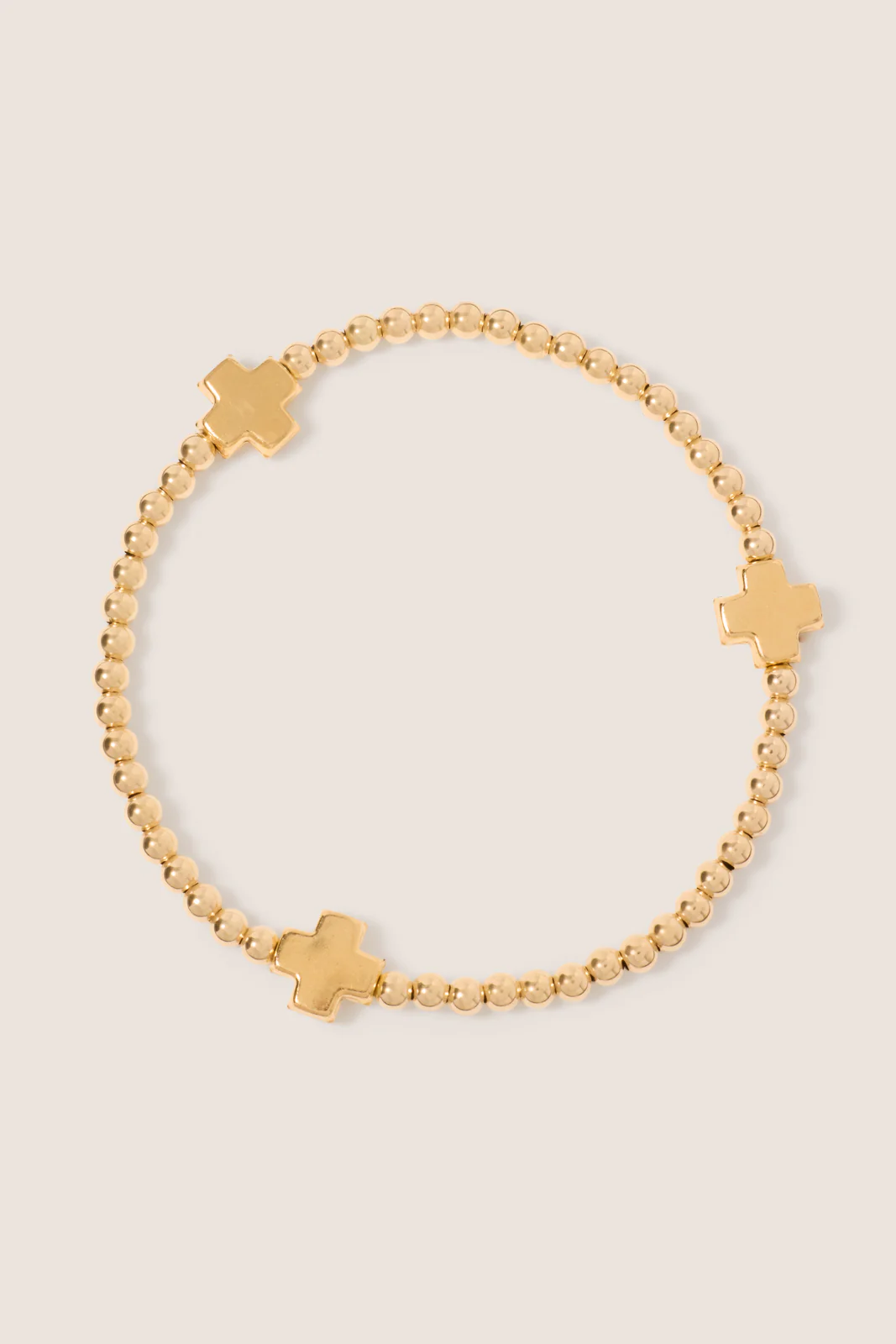 Signature Cross 3mm Gold Bracelet - Gold