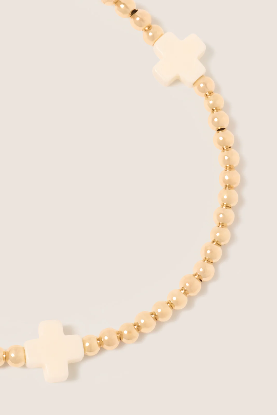 Signature Cross 3mm Gold Bracelet - Off-White - Image 2
