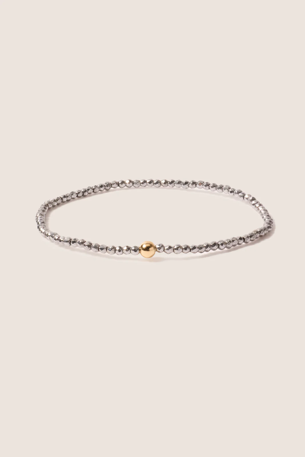 Silver Faceted Hematite 2mm Bead Bracelet - Image 2