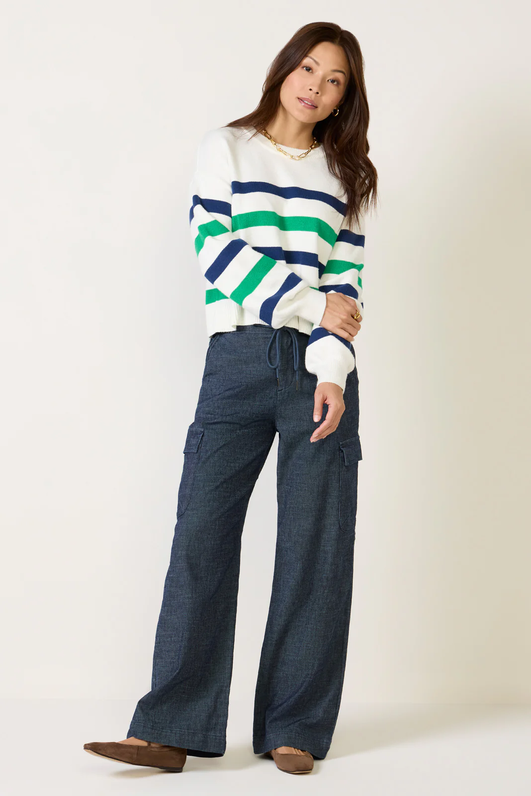 Skye Volume Sleeve Striped Sweater - Image 2