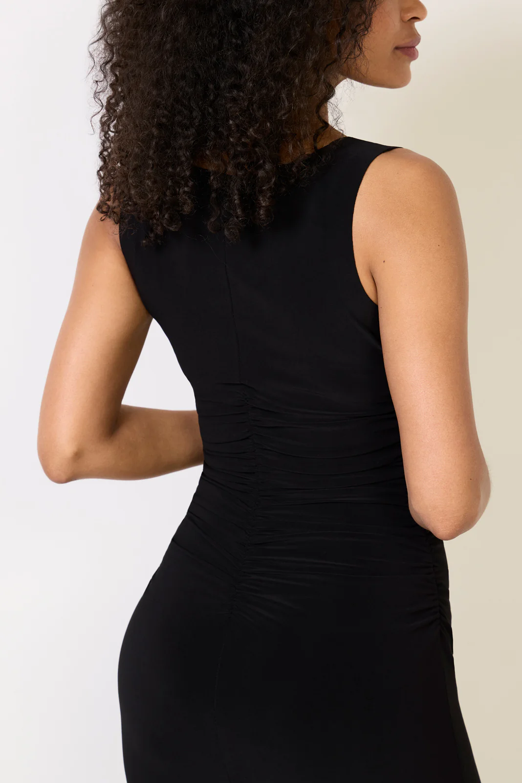 Sleeveless Shirred Waist Dress - Image 3