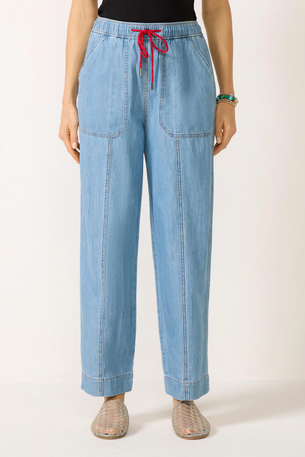 Soft Denim Pull On Taper Pant - Image 5